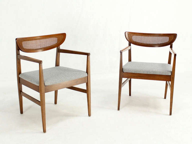 20th Century Set of Six Mid-Century Danish Modern Dining Chairs New Wool Upholstery