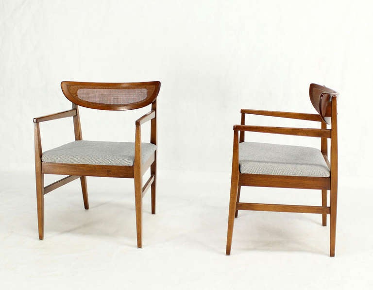 Set of Six Mid-Century Danish Modern Dining Chairs New Wool Upholstery 1