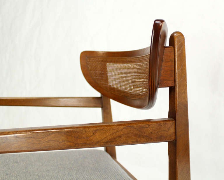 Mid-Century Modern Set of Six Mid-Century Danish Modern Dining Chairs New Wool Upholstery