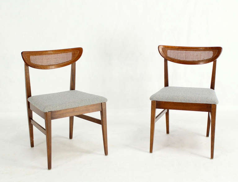 Set of Six Mid-Century Danish Modern Dining Chairs New Wool Upholstery 2