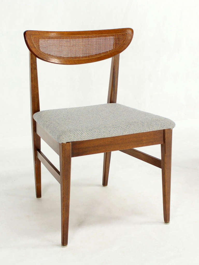 Set of Six Mid-Century Danish Modern Dining Chairs New Wool Upholstery In Excellent Condition In Rockaway, NJ