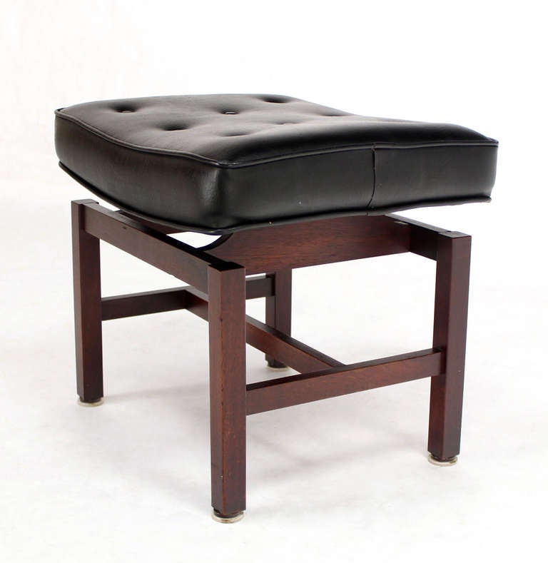American Mid-Century Modern Upholstered Walnut Bench by Risom