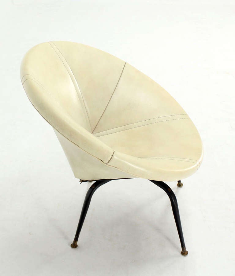 American Pair of Mid-Century Modern Swivel Lounge Chairs