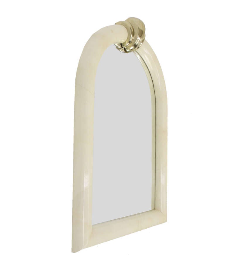 Lacquered Goatskin Hanging Dressing Vanity and Mirror 2
