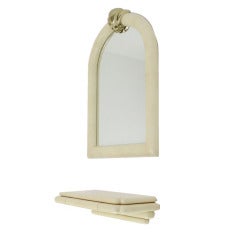 Lacquered Goatskin Hanging Dressing Vanity and Mirror