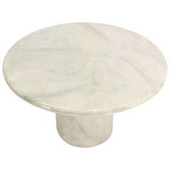 Faux Goat Skin Parchment Cilinder Base Pedestal Dining Conference Table