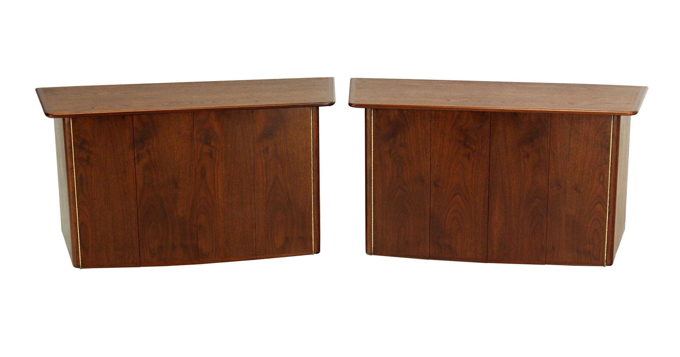 Pair of HANGING Walnut  Mid-Century Danish Modern  Floating Dressers Cabinets