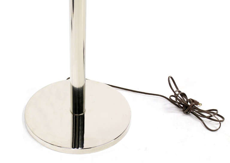 Pair of Chrome Mid-Century Modern Floor Lamp Torcheres by Laurel 1