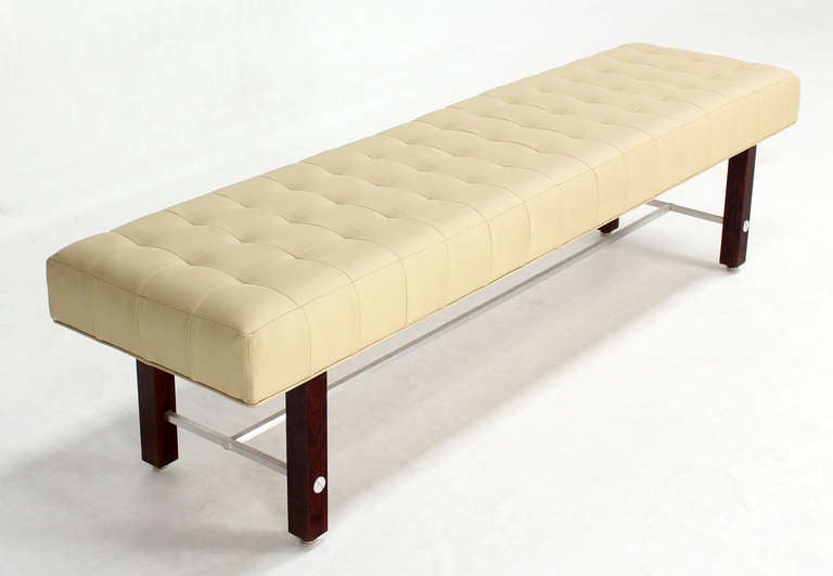 Mid-Century Modern Tufted Upholstery Mid Century Modern Style Long Bench