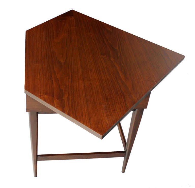 Mid Century Danish Modern Walnut Corner Desk 1