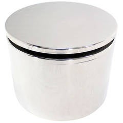 Drum Shape Stainless Steel Side Table with "Lazy Susan" Top