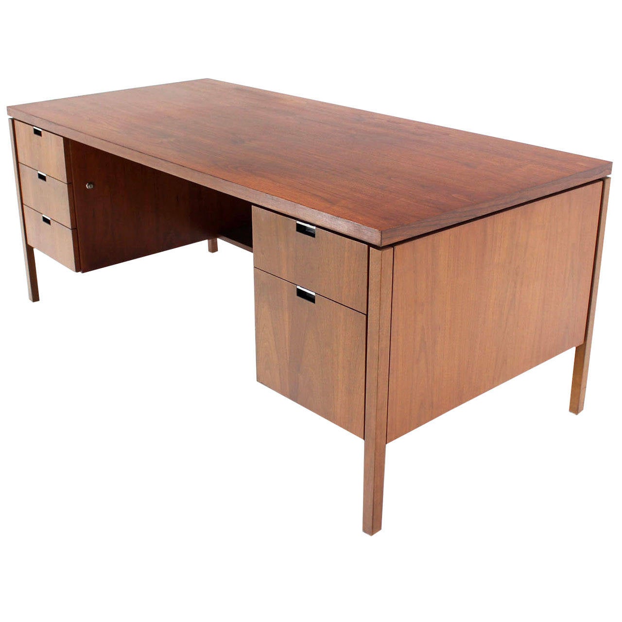 Large Knoll Walnut Executive Desk at 1stdibs