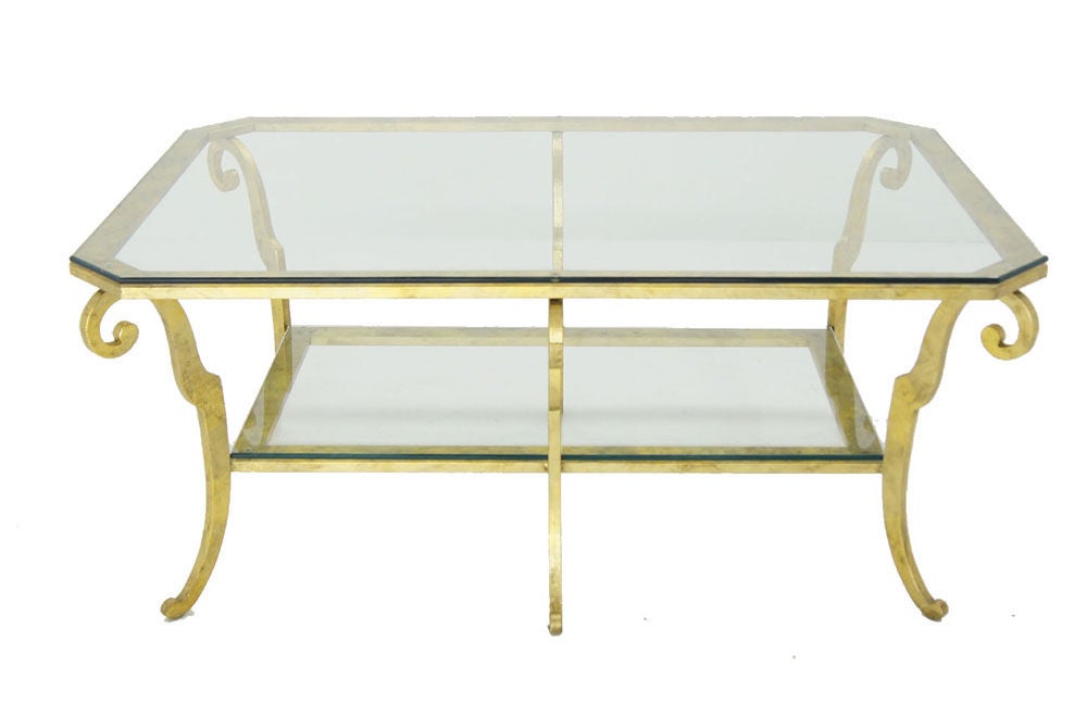 Glass Hollywood Regency Coffee or Center Table