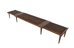 Expanding Danish Mid Century Modern Slat Bench or Coffee Table