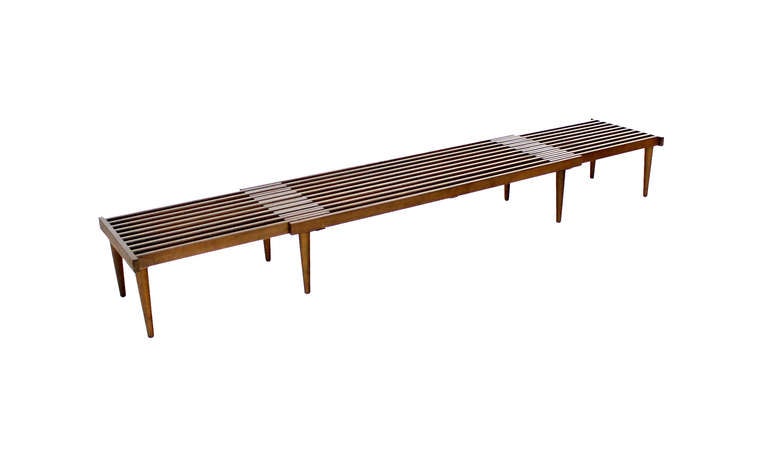 Mid-20th Century Expanding Danish Mid Century Modern Slat Bench or Coffee Table