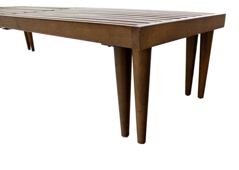 American Expanding Danish Mid Century Modern Slat Bench or Coffee Table