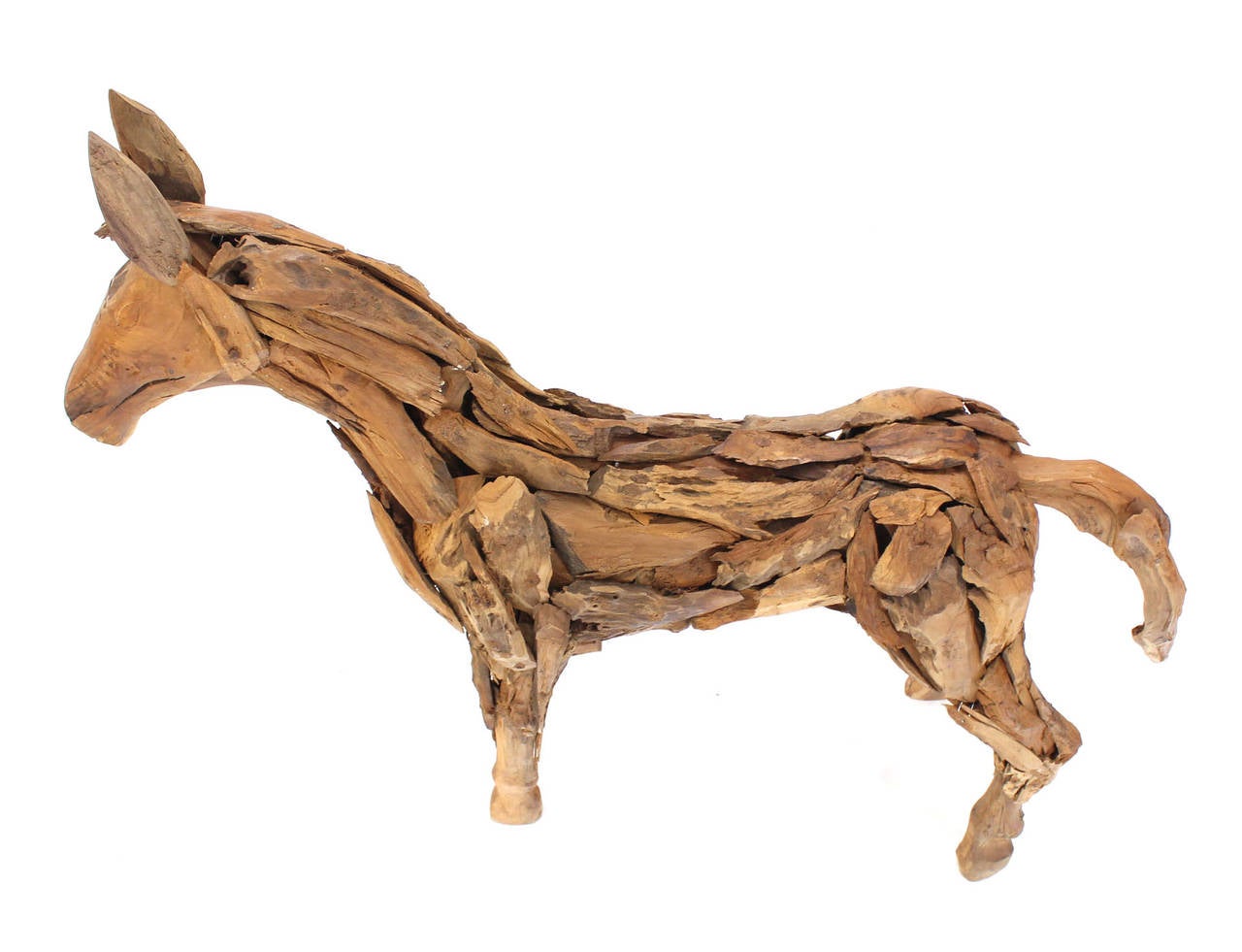 Reclaimed Wood Folk Art Horse Sculpture In Excellent Condition In Rockaway, NJ