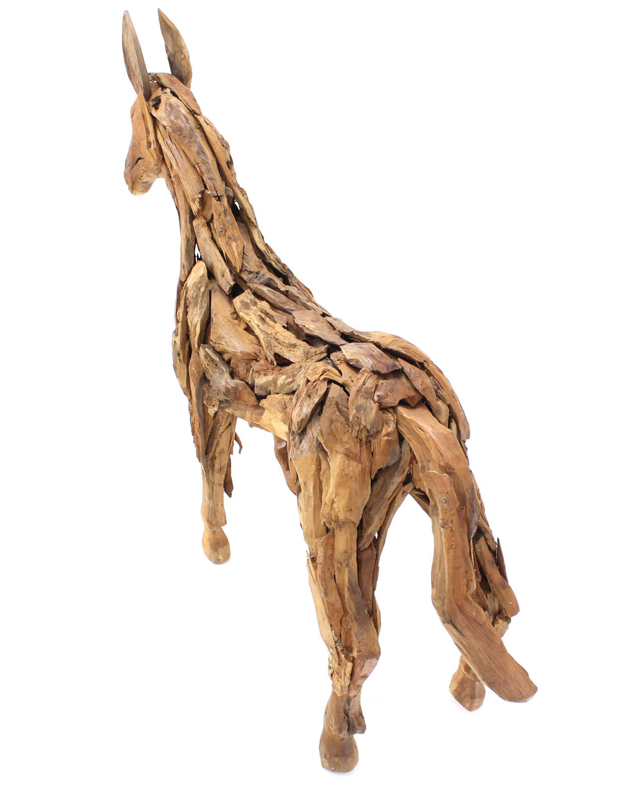 Reclaimed Wood Folk Art Horse Sculpture For Sale at 1stDibs wood