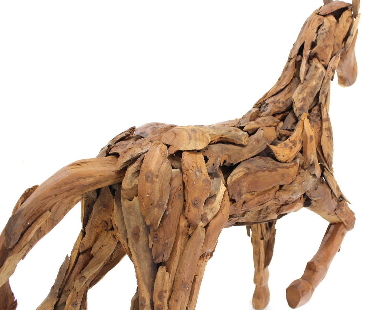 American Reclaimed Wood Folk Art Horse Sculpture