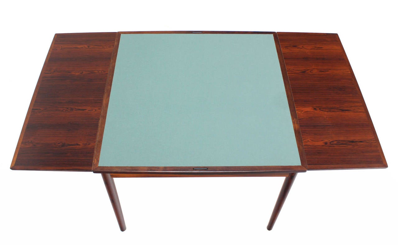 20th Century Danish Mid-Century Modern Rosewood Flip-Top Extendable Game Table