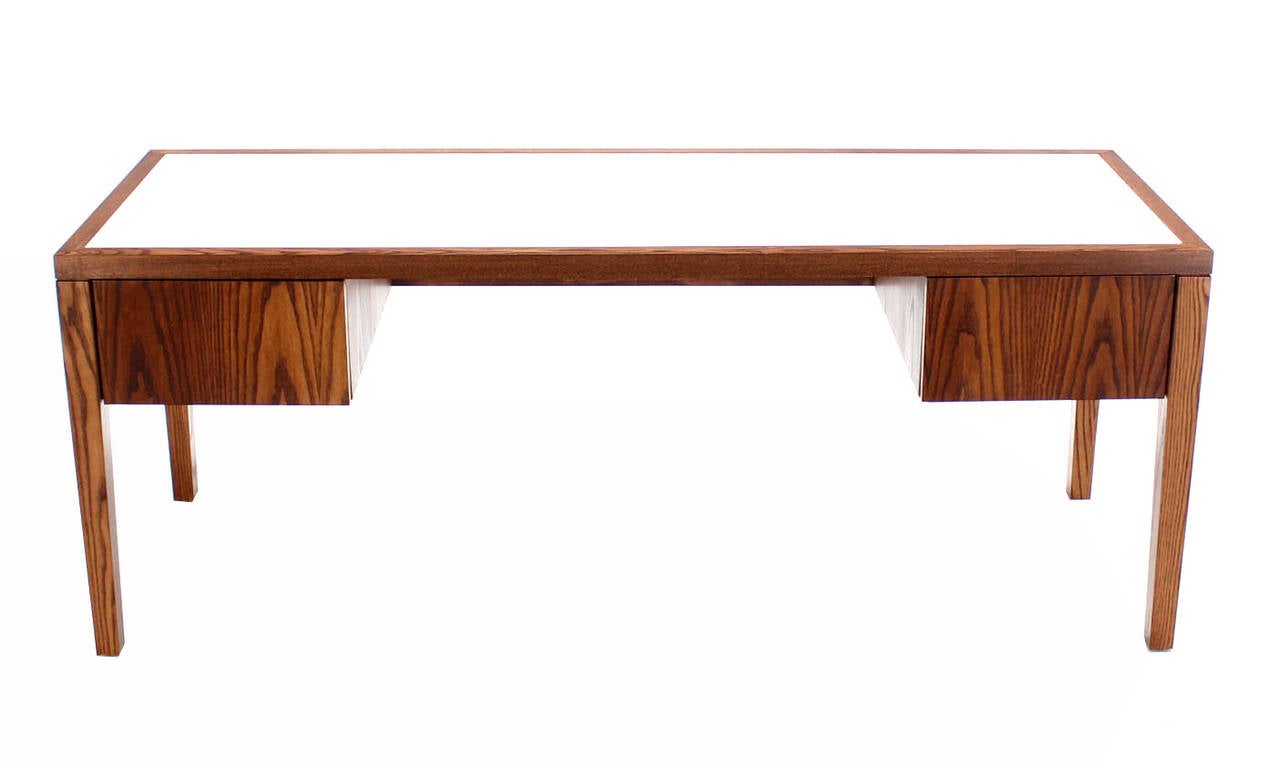 American Marble-Top, Mid-Century Modern Long Vanity or Desk