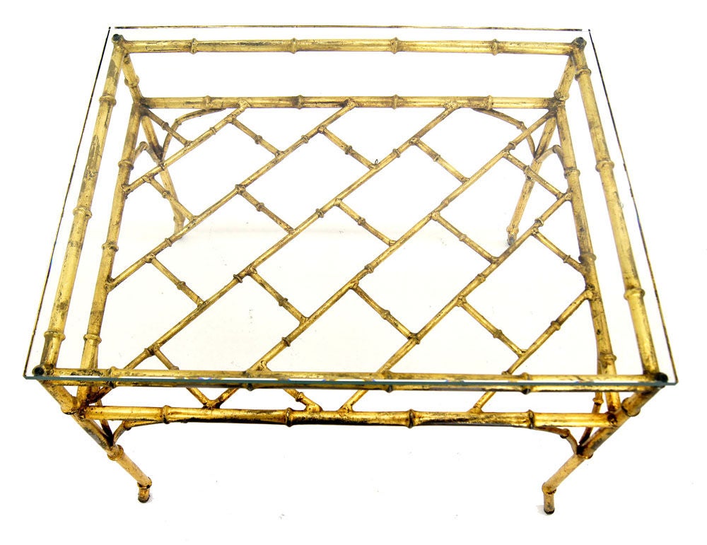 Pair Faux Bamboo Metal End Tables at 1stdibs
