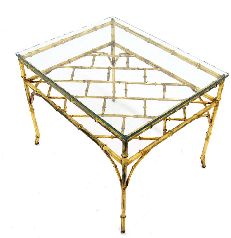 Pair Faux Bamboo Metal End Tables at 1stdibs