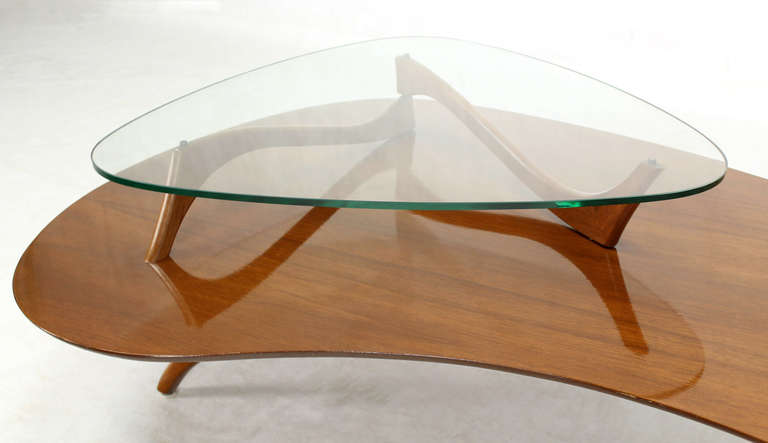 glass kidney coffee table