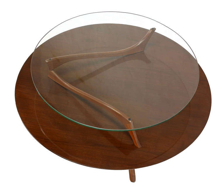 glass two tier coffee table