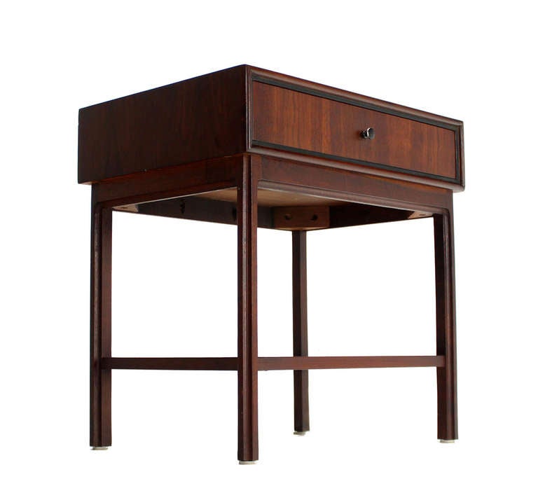 Walnut Danish Mid-Century Modern, One-Drawer Side or End Table 3