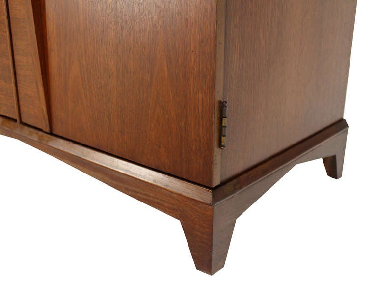 American Walnut Danish Mid Century Modern Liquor Cabinet Bar