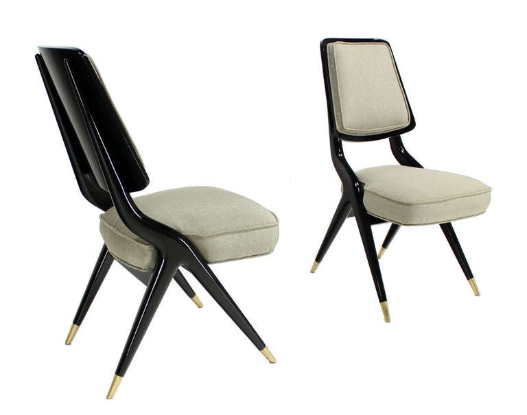 Midcentury Italian Set of Six Dining Chairs and Table in the Ico Parisi Style 3