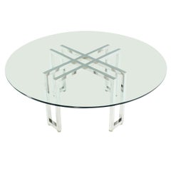 Double Parallel  XBase Round Coffee Table