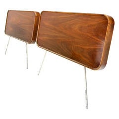 Used Pair of George Nelson for Herman Miller Walnut Twin Headboards