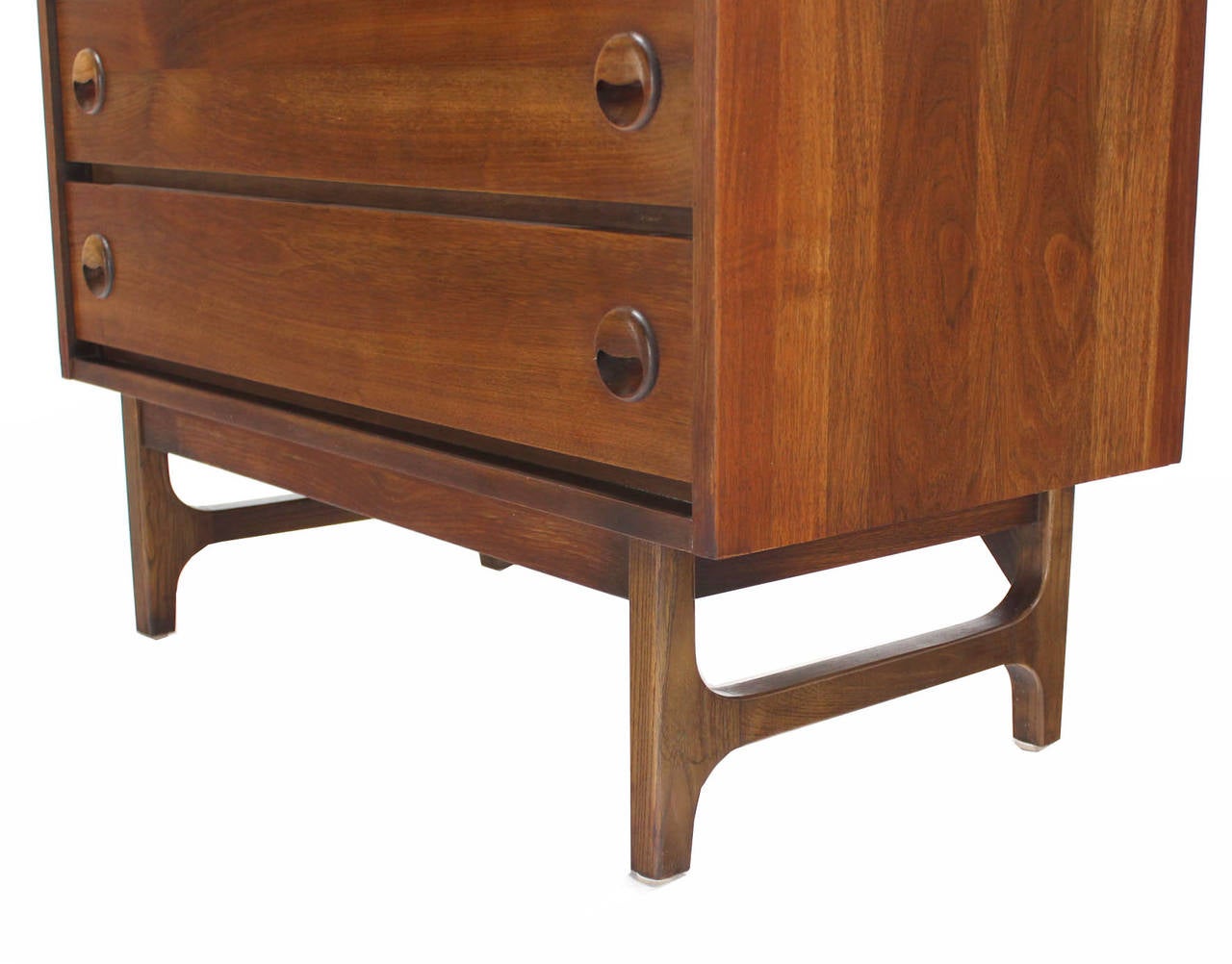 Mid-Century Modern Mid-Century Danish Modern Walnut High Chest of Drawers or Dresser