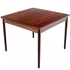 Danish Mid-Century Modern Rosewood Flip-Top Extendable Game Table