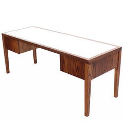 Marble-Top, Mid-Century Modern Long Vanity or Desk