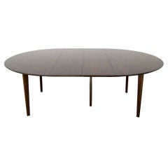 Ed Wormley for Dunbar Oval Walnut Dining Table 2 Leafs