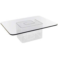 Lucite Snail Base Mid-Century Modern Coffee Table