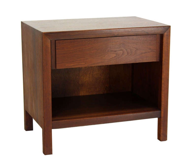 Mid-Century Danish Modern One-Drawer Walnut Night Stand by Baughman 4