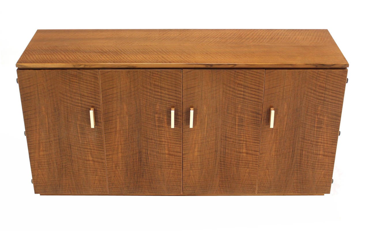 American Tiger Maple Sideboard or Credenza with Folding Doors