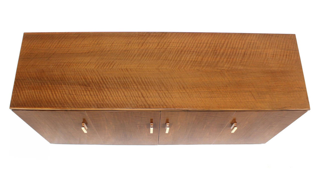 Lacquered Tiger Maple Sideboard or Credenza with Folding Doors