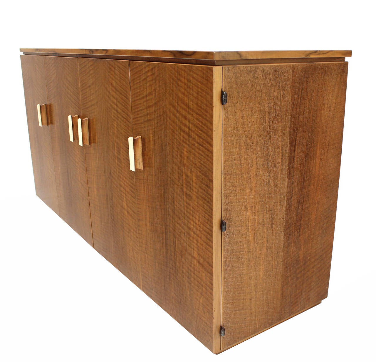 Satinwood Tiger Maple Sideboard or Credenza with Folding Doors