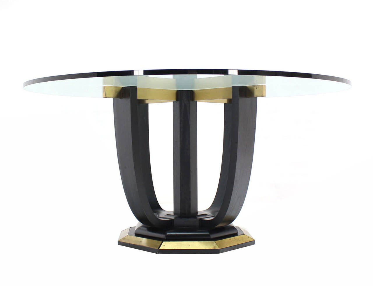 American Round Glass-Top Center or Dining Table