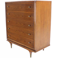 Tall Walnut Chest of Drawers 8