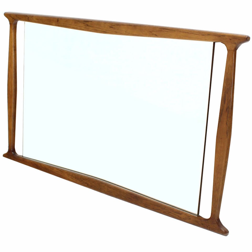 MidCentury Modern Walnut Frame Mirror at 1stDibs