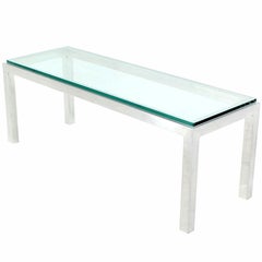 Square Aluminum Metal Frame Small Coffee Side Table Long Rectangle.