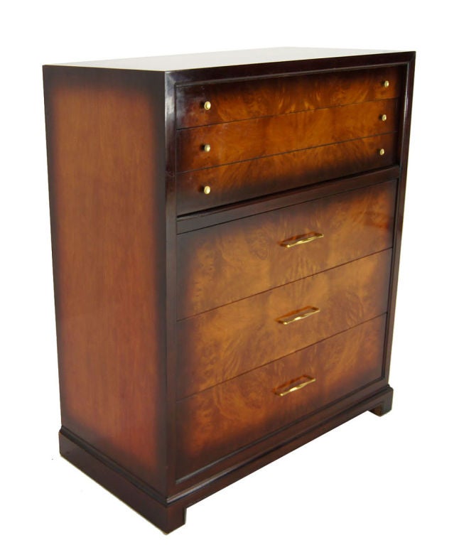 Mid-20th Century c.1950's Mid Century Modern Crotch Mahogany Chest Cedar Drawer
