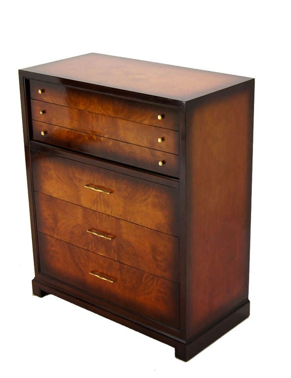 c.1950's Mid Century Modern Crotch Mahogany Chest Cedar Drawer 4