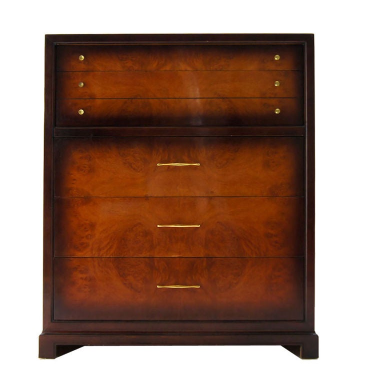 c.1950's Mid Century Modern Crotch Mahogany Chest Cedar Drawer 5
